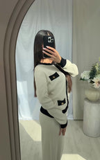 Elmi Contrast Co-ord Set – Cream