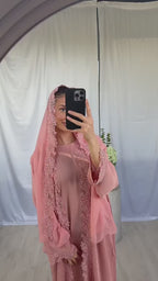 Blossom Abaya - Coral