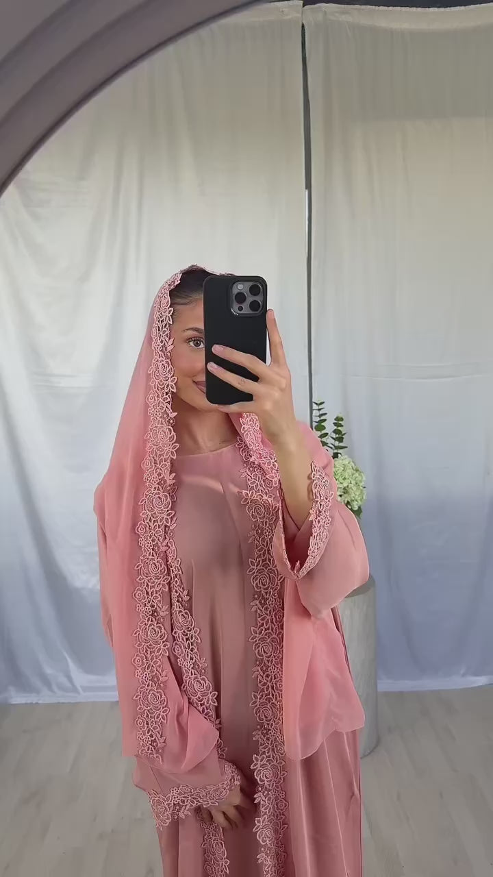 Blossom Abaya - Coral