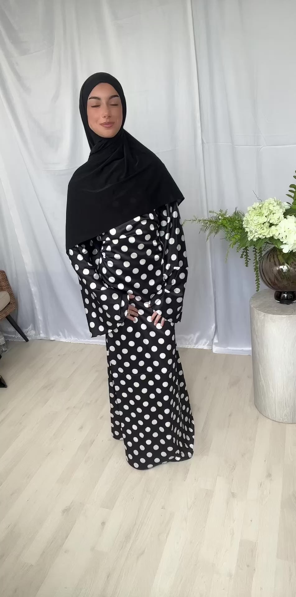 Najma Polka Dress - Noir