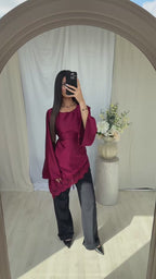 Nadia Lace Top - Bordeaux