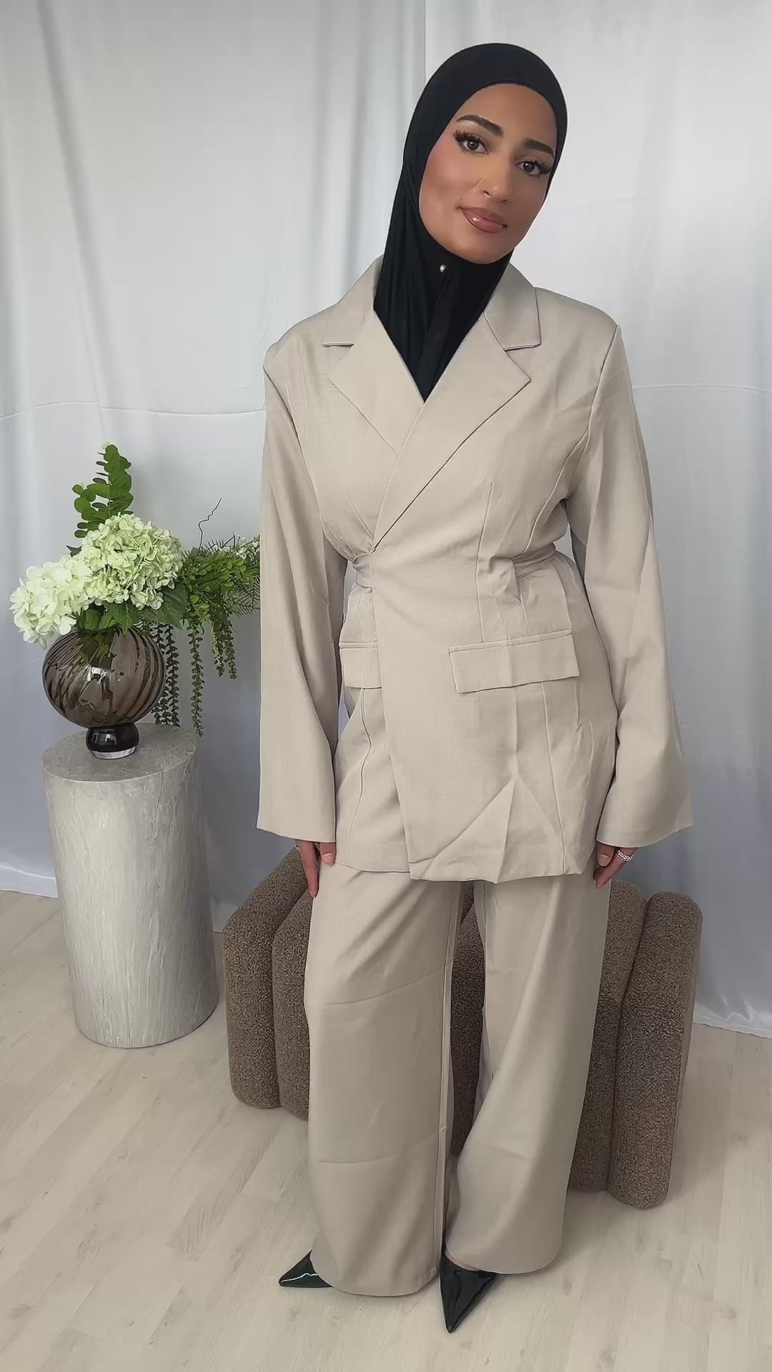 Tailored Blazer set - Taupe