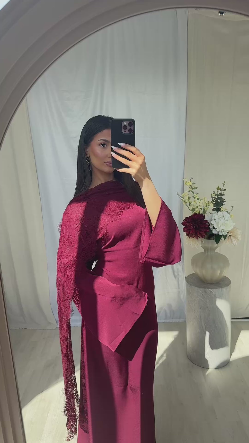 Nada Lace Dress – Bordeaux