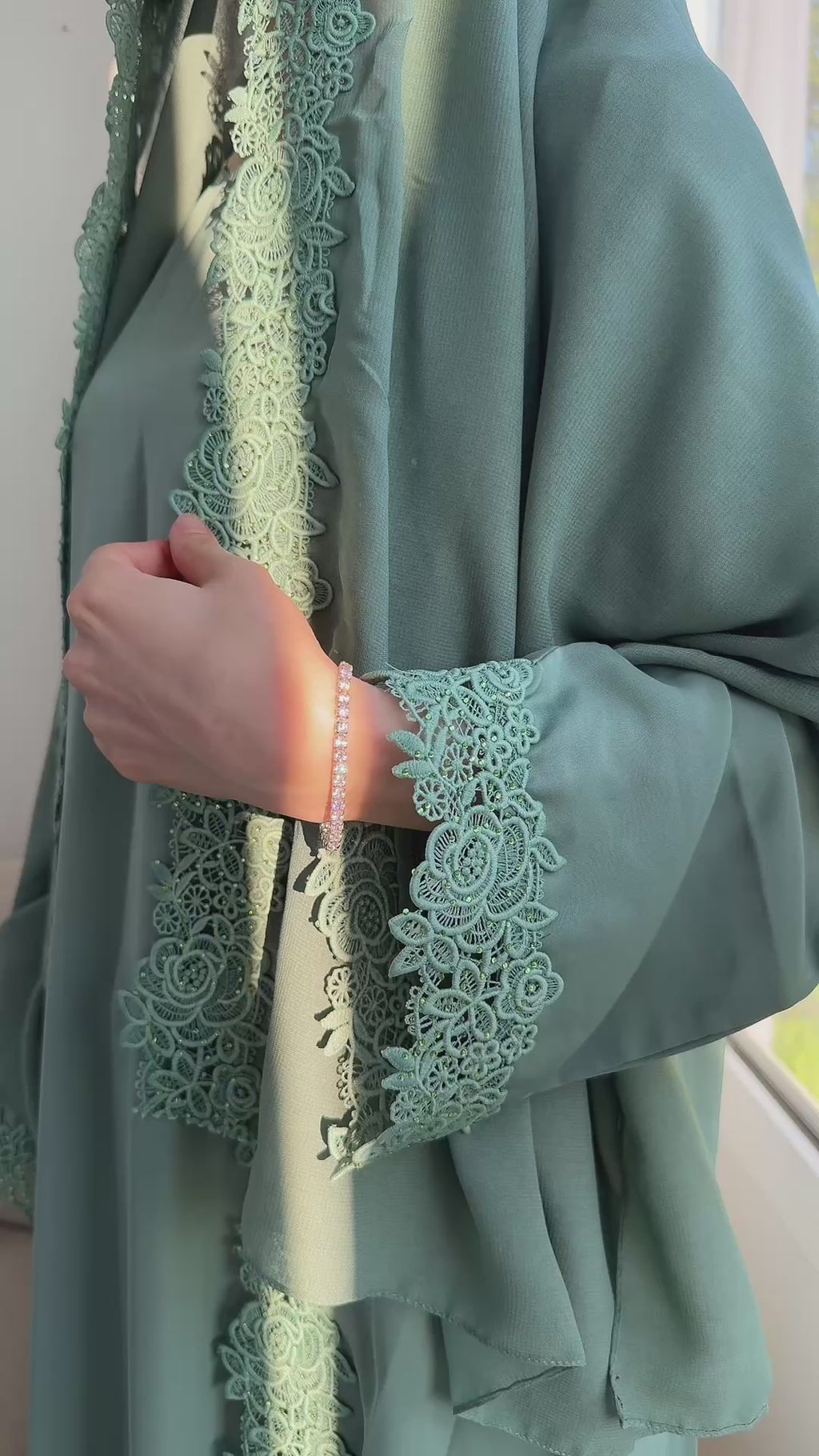 Blossom Abaya - Mint
