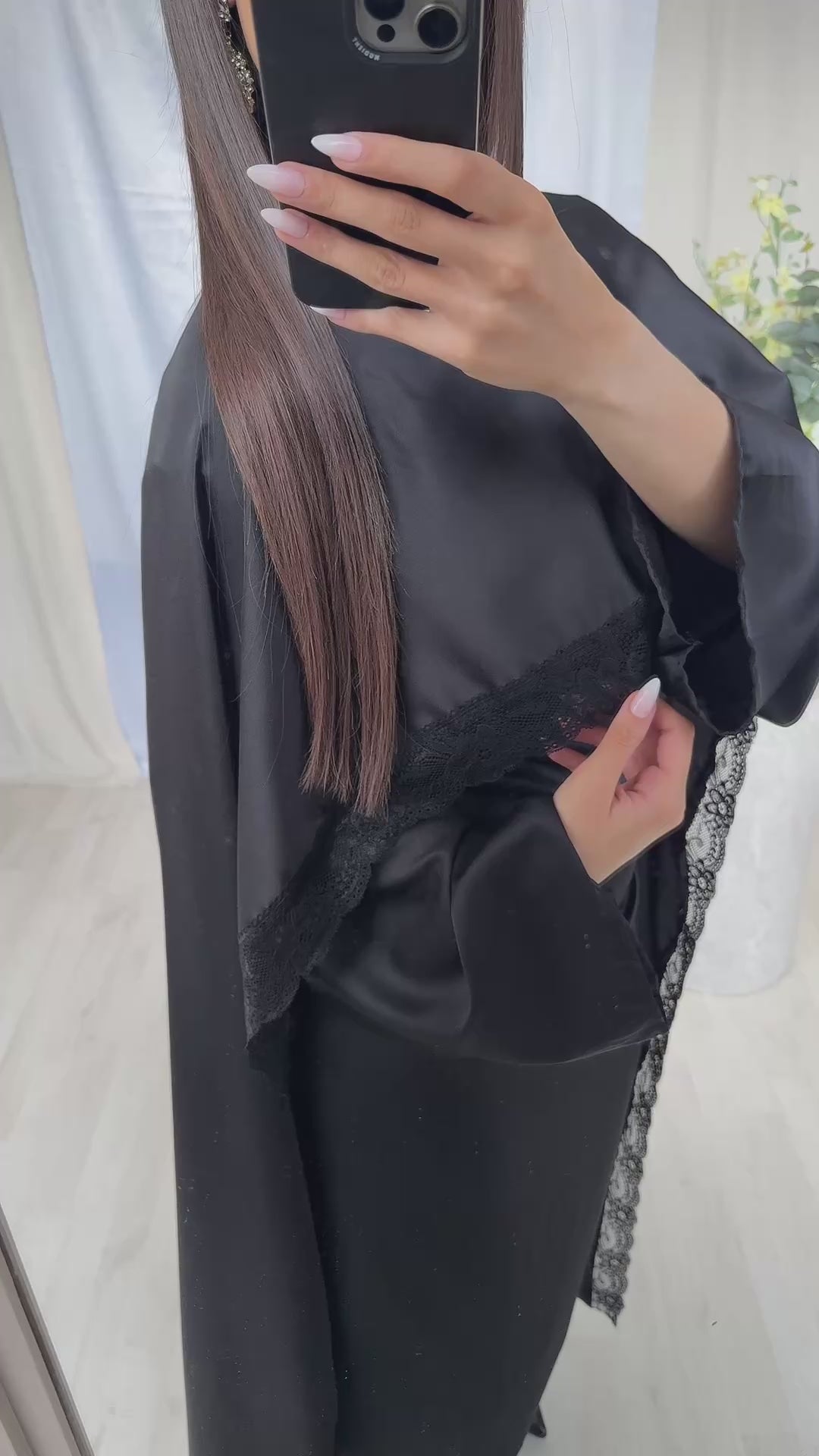 Muna Draped Lace Dress – Noir
