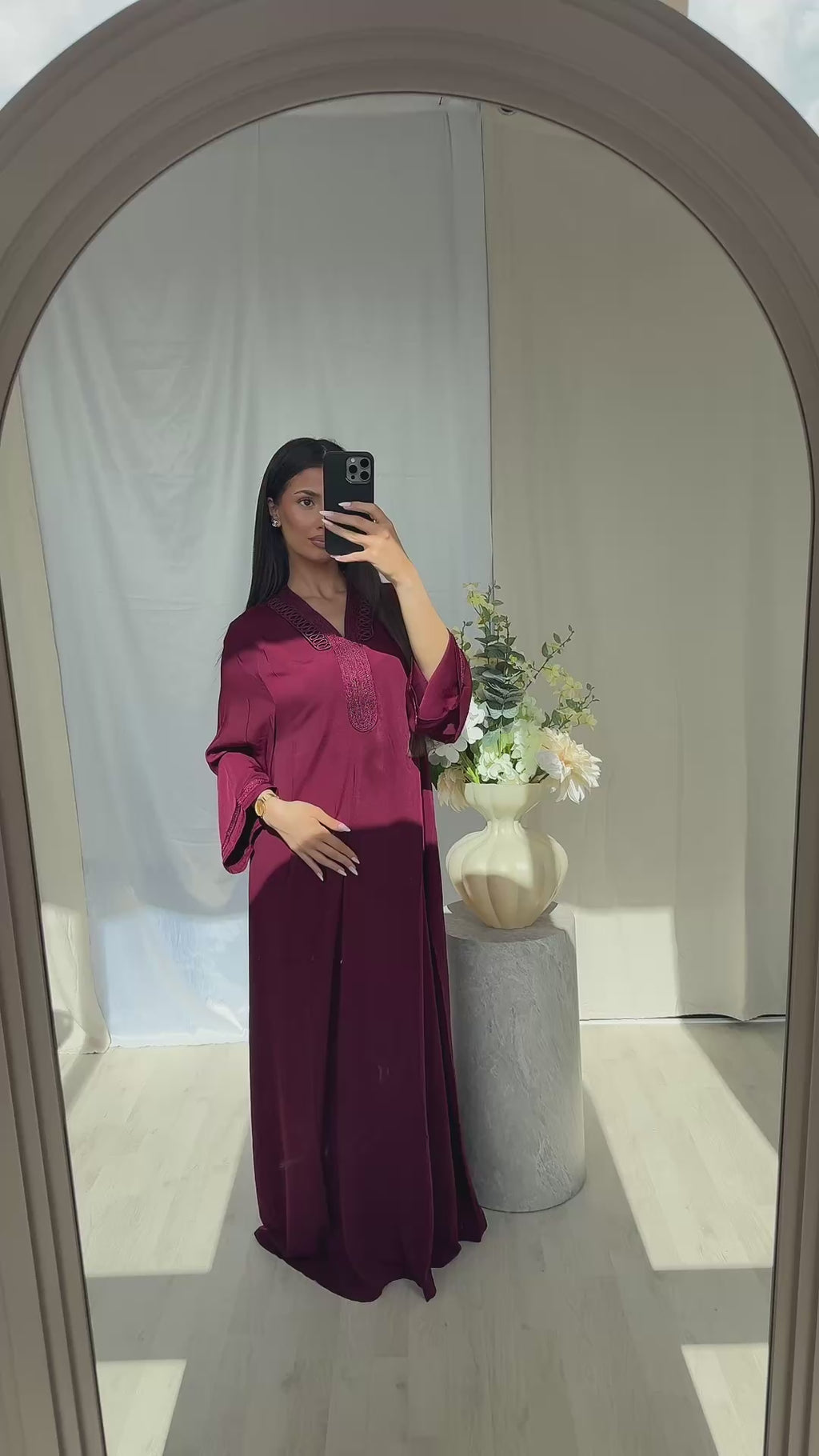 Amaya Flow Abaya – Bordeaux