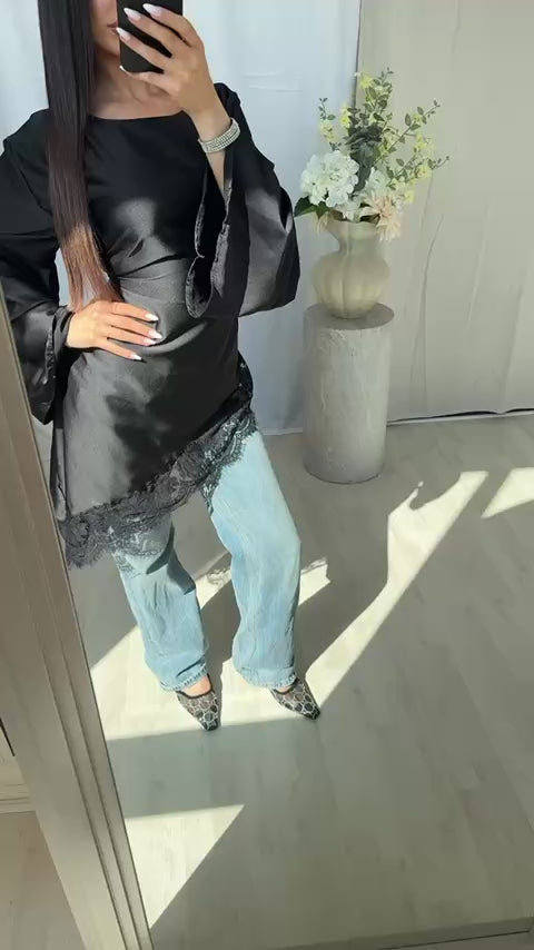 Nadia Lace Top - Noir