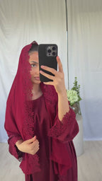 Blossom Abaya - Bordeaux